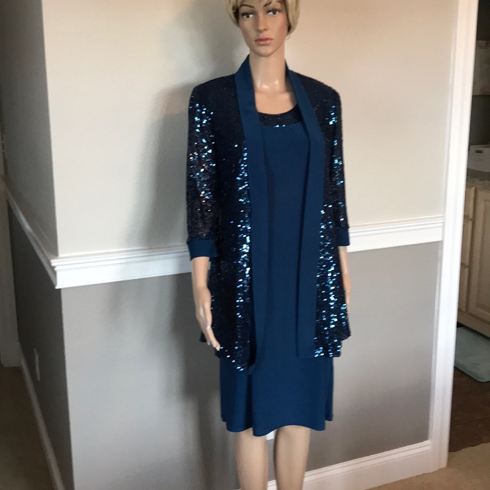 NWT! R & R RICHARDS DRESS & JACKET PEACOCK SIZE 8 - Picture 3 of 8